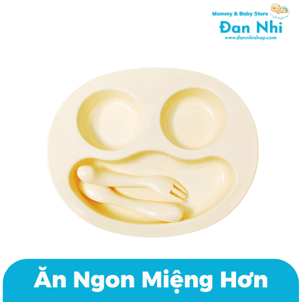 Bộ Chén Muỗng Ăn Dặm Trẻ Em Inochi Amori Chính Hãng